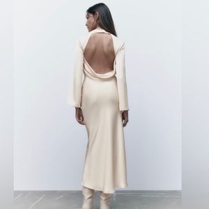 Zara cream back draped dress